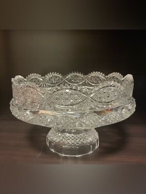 Vintage Blerikristall Crystal Compote Dish-Germany-Nachtmann)
